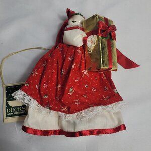 1983 Just Ducky "A Christmas Present by Jo Porcelain Duck Doll with Clothing NEW